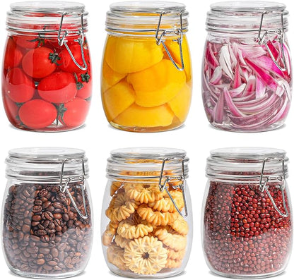 ComSaf 6-Pack 25oz Round Glass Mason Jars with Lids, Airtight Canning Jars for Preserving & Pickling, Multi-Purpose Storage Containers for Kitchen, Bathroom & Laundry, Ideal Housewarming Gift Set