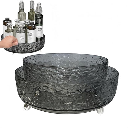 2Pcs Premium Lazy Susan Organizer,9&11in Turntable Organizer for Bathroom, Kitchen, Vanity, Countertop, Table Top, Cabinet, and Frige, Perfume, Skin Care, Makeup, Spice Organizer, 360° Rotating