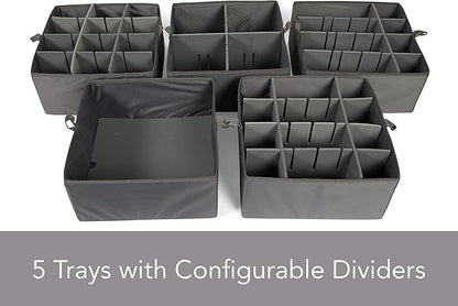 Covermates Keepsakes Hanging Closet Organizer Set - Heavy Duty Material, Sturdy Interior Shelves, Includes Trays with Dividers - Closet Storage, Scarlett Red