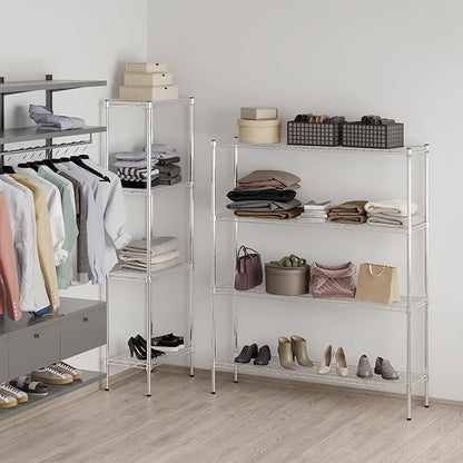 14" Deep x 54" Wide x 64" Height Wire Shelving Kit | 4-Tier | NSF Commercial Storage Rack Unit