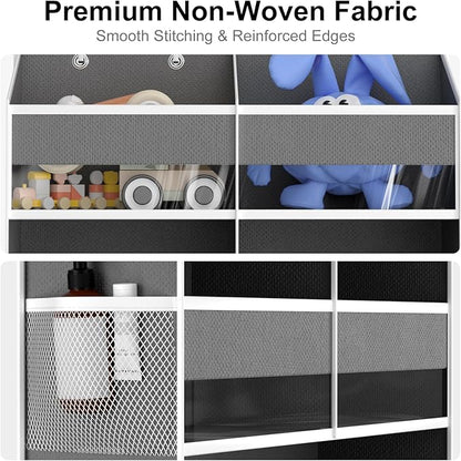 Over the Door Hanging Organizer - Hanging Closet Organizer and Storage with Large Pockets, Swing-proof Behind The Door Organizer for Bathroom Nursery Room Essentials (Grey, 1 Pack - Extra Large)