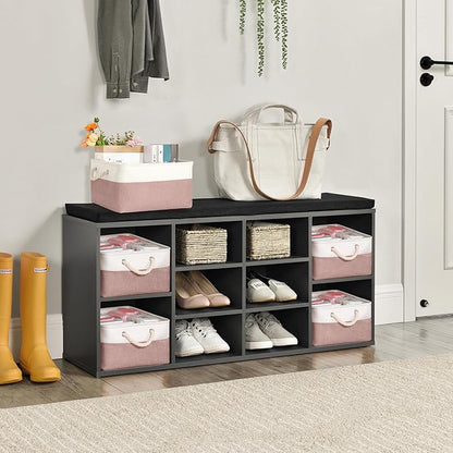 Storage Bins with Sturdy Cotton Handles(1 Pack), Fabric Storage Baskets for Organizing use for Office & Home, Book, Clothes, Toys, Closet Boxes (Medium, Pink-White, 14.2x10.2x7.1 inches)
