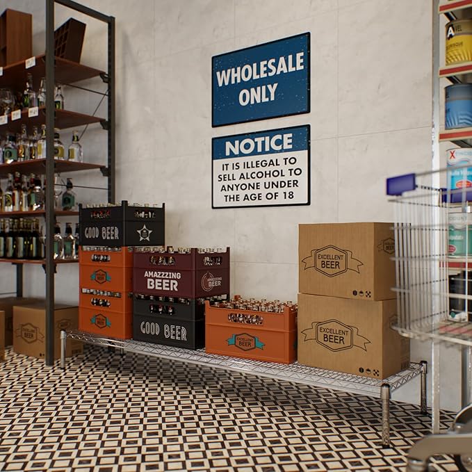 18" Deep x 72" Wide x 8" Height Wire Shelving Kit | 1-Tier | NSF Commercial Storage Rack Unit