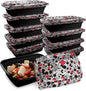 Best Brands Disney Meal Prep Containers - 20-Piece Reusable Food Containers with Lids - Freezer, Microwave & Dishwasher Safe - Featuring Mickey & Minnie, Lilo & Stitch - 33.8 Oz To Go Food Containers