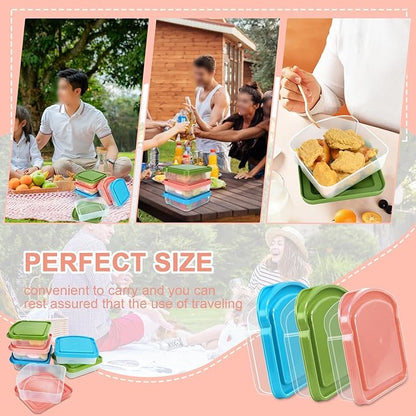 6 Pack Sandwich Containers, Colored Sandwich Boxes for Lunch, Reusable and Easy to Open Fun Sandwich Container (in 3 Colors)