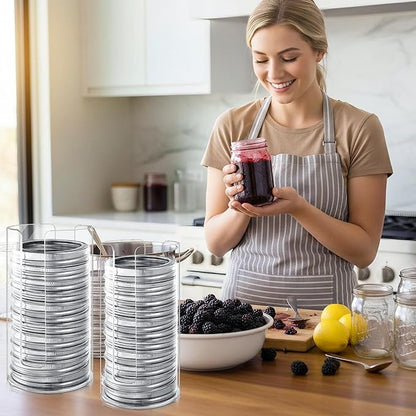 2 Pack Mason Jar Lid Organizer Wide & Regular Mouth Acrylic Storage Accessories for Home Kitchen Mason Jar Lid Organization Fit Mason/Canning/Bamboo Lids