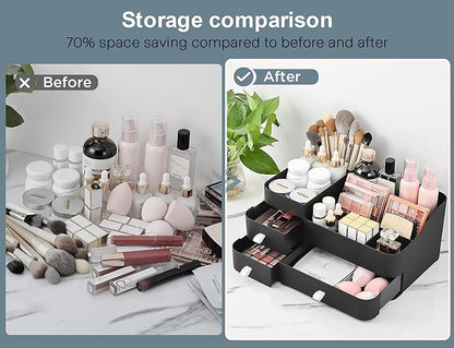 Cologne Perfume Organizer With Drawers,Large Perfumes Vanity Countertop Storage,Perfume Stand for Cologne, Deodorant, Beard, Shaving Lotion,Skincare,Dresser Organizer Room Decor for Men,Gifts for Men