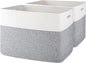 OIAHOMY Storage baskets for Shelf, Toy Storage Basket, Collapsible Storage Bins, Blanket Basket Living Room, Closet Storage for Bedroom, 16.5 x 13 x 12 Inches-Pack of 2-Grey