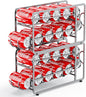 Canyave Soda Can Organizer Storage Rack, 2 Pack Stackable Beverage Soda Can Dispenser Organizer Holder for Refrigerator, Cabinet, Pantry (Silver)