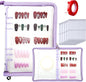 Press on nail storage Nail Storage Book - Portable Versatile Organizer for Press - On Nails, Jewelry and More with 90 Pcs Adhesive Double Sided Tape Purple