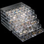 Homaisson Earring Storage Box Organizer, Acrylic Jewelry Storage Box Holder with 5 Drawers, Transparent Jewelry Display Stand with 120 Small Compartments, Earring Gift Box for Women