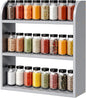 ROMGUAR CRAFT 3 Tier Bamboo Spice Rack, Countertop or Wall Mounting Wood Spice Jars Organizer Shelf for Kitche, Pantry (Grey)
