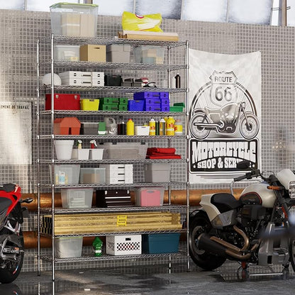 18" Deep x 60" Wide x 96" Height Wire Shelving Kit | 10-Tier | NSF Commercial Storage Rack Unit