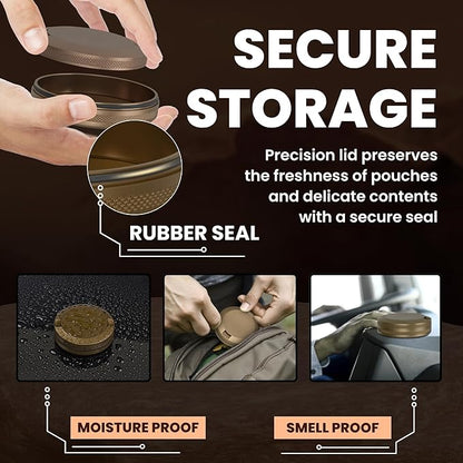 Premium Aluminum Pouch Organizer with Dual Compartment | Waterproof Secure Seal | Compact & Pocket-Friendly | Slim & Lightweight Modern Design for Everyday Use
