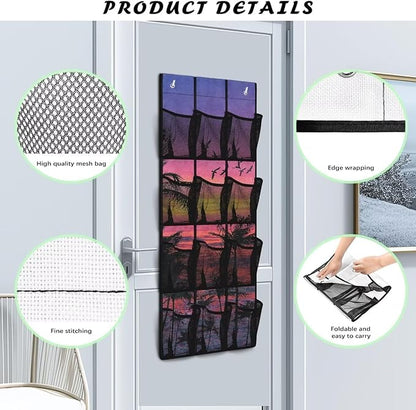 Generic Sunset Sea Over The Door Shoe Organizer Heavy Duty Reusable Over The Door Pantry Organizer The Simple But Stylish Design Style Adds A touch of Color to Kitchen Apartments College Dorm