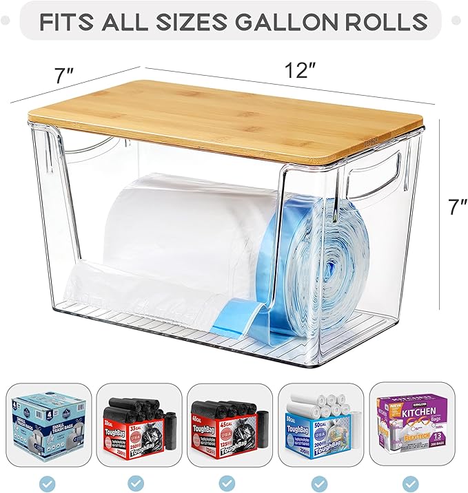 Pantry Organizers Storage, 2 Pack Large Clear Storage Bins for Onion, Potato, Garlic, Canned Food, Organizer Bins for Under Sink, Kitchen, Countertop, Bathroom