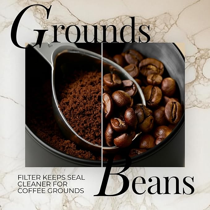 STYLED SETTINGS Coffee Storage Container - Airtight Vacuum Coffee Canister with Scoop and Label - Matte Black Canister Holds 1lb Beans or Grounds, Dual-Lid Freshness System - Perfect for Gifting