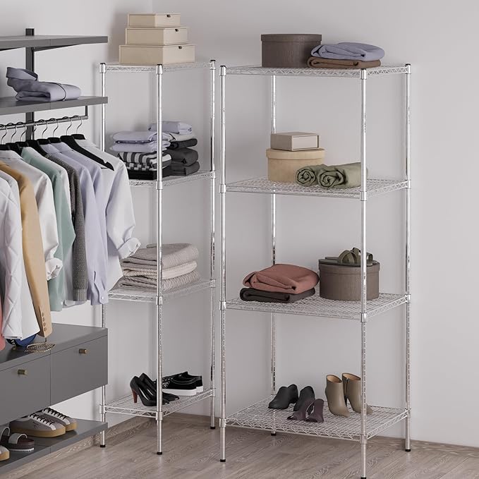 24" Deep x 30" Wide x 74" Height Wire Shelving Kit | 4-Tier | NSF Commercial Storage Rack Unit