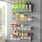 DTUQYX Magnetic Spice Rack for Refrigerator, 4 Pack 100% Metal Strong Magnet Fridge Shelves, Space Saving Spice Organizer, No Drilling Home Kitchen Laundry Room Storage Organization Moveable, Grey