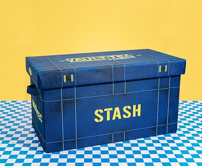 Fallout 76 Vault-Tec Fabric Storage Bin | Cube Organizer For Cabinet, Closet | 24 x 12 Inches