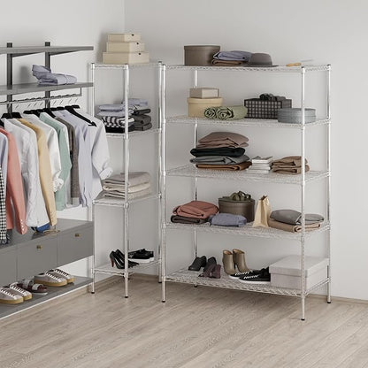 24" Deep x 48" Wide x 74" Height Wire Shelving Kit | 5-Tier | NSF Commercial Storage Rack Unit