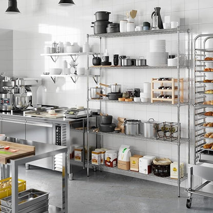14" Deep x 60" Wide x 86" Height Wire Shelving Kit | 5-Tier | NSF Commercial Storage Rack Unit