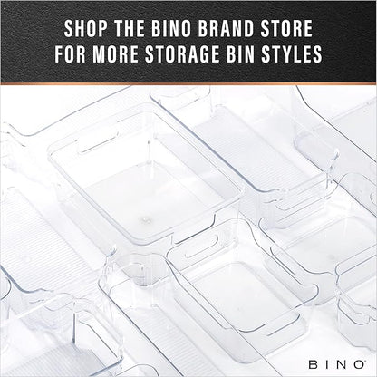 BINO | Plastic Storage Bins, Medium - Deep | THE HANDLER COLLECTION | Multipurpose Organizer Bins | Kitchen Pantry Organizers and Storage | Clear Containers for Organizing Home | Freezer Organizer