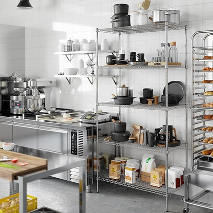 21" Deep x 42" Wide x 86" Height Wire Shelving Kit | 5-Tier | NSF Commercial Storage Rack Unit
