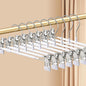 Pants Hangers with Clips 20 Pack Adjustable Skirt Hangers for Women Non-Slip Trousers Hanger for Jeans Clothes Hangers for Pants Heavy Duty Space Saving Shorts Hangers,White,12Inch