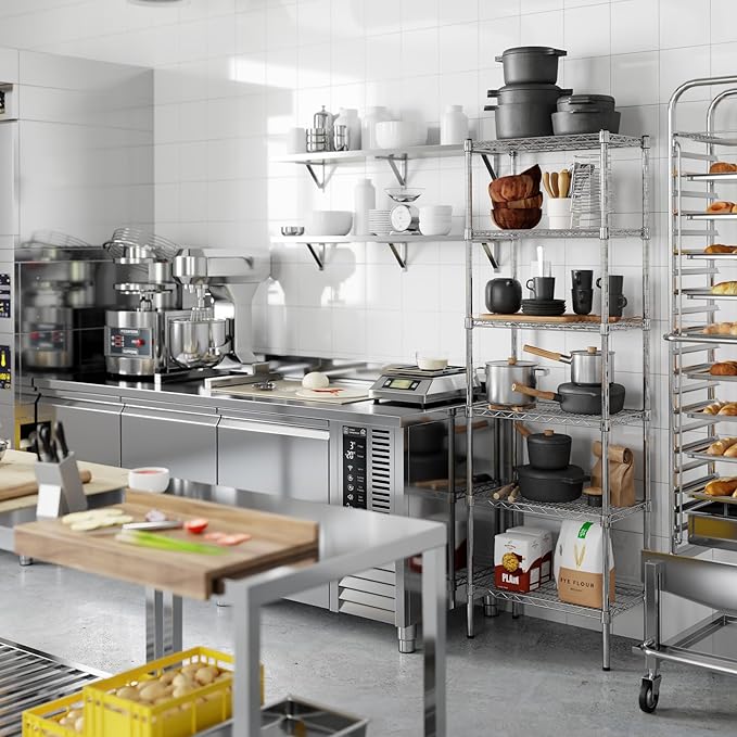 14" Deep x 24" Wide x 74" Height Wire Shelving Kit | 6-Tier | NSF Commercial Storage Rack Unit