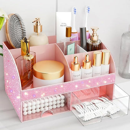COMFYROOM Makeup Organizer, Bathroom Organizer (Bling Pink)