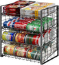 JKsmart 4-Tier Can Rack Organizer for Pantry, Adjustable Can Storage Holder for Various Ounces of Canned food Soda Drinks, Can Dispenser Holds Up to 48 Cans for Cupboard Cabinet