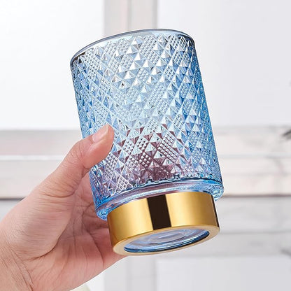 Makeup Brush Holder Organizer,Toothbrush Holders,Desk Pen Pencil Holder,Multifunctional Vintage Glass Brush Cup（A45-3-US）