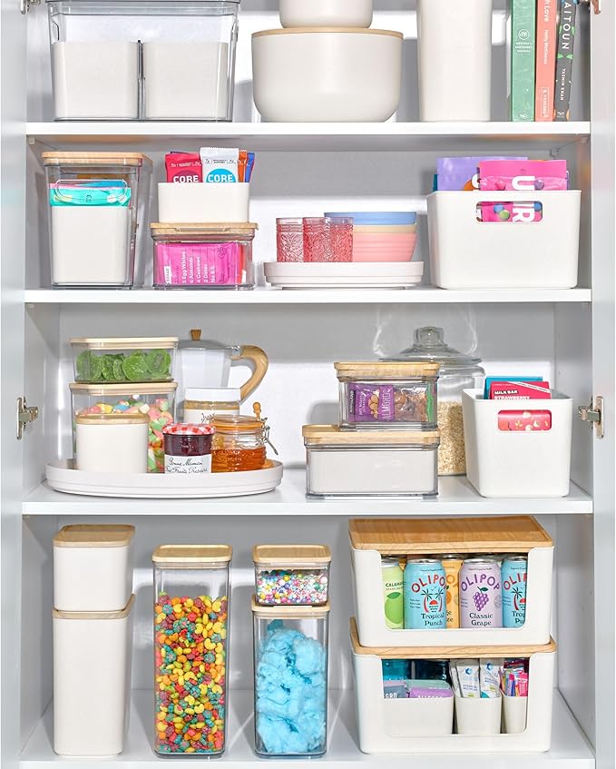 iDesign Recycled Plastic Lazy Susan Turntable Organizer, The Rosanna Pansino Collection – 14.9” L x 14.85” W x 1.6” H, Coconut (Pack of 2)