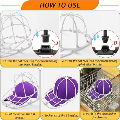 2 Pack Hat Washer for Washing Machine, Cap Washing Protector Holder Fit for Adult and Kid's Ball Caps