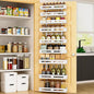 Moforoco White 9-Tier Over The Door Pantry Organizer, Pantry Organization And Storage, Metal Hanging Spice Rack Shelves Door