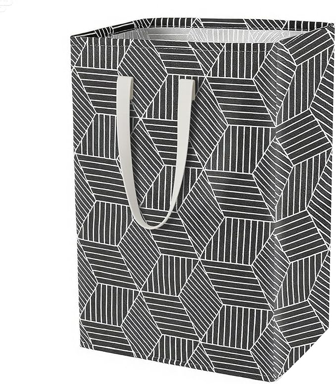Waterproof Laundry Hamper Collapsible Laundry Basket Leather Handle Laundry Bag Large Clothes Storage Toy Organization for Bathroom Bedroom Laundryroom College Dorms (Heilingxing-001)