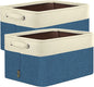 BALEINE 2 Pack Fabric Closet Storage Bins for Shelves, Linen Closet Organizers and Storage, Decorative Baskets for Organizing, Shelf, Clothes, Home, Office (Navy Blue, 17''x13''x10.5'')