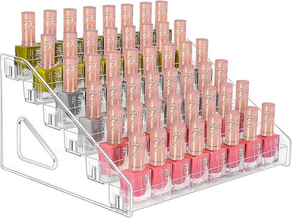 JessLab Nail Polish Organizer, 6-Tier Clear Acrylic Sunglass and Essential Oil Holder, Makeup Organizer for Bathroom Vanity Countertop