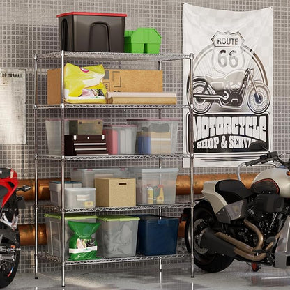24" Deep x 48" Wide x 74" Height Wire Shelving Kit | 5-Tier | NSF Commercial Storage Rack Unit