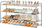 MISSLO Long 3 Tier Shoe Rack for Closet Shoe Organizer Storage Stackable Wide Shoe Shelf Holds 24 Pairs of Men Sneakers, Women Heels, Boots, Grey