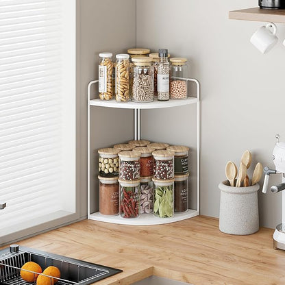 Forest Angle Bathroom Counter Organizer,Countertop Organizer,Vanity Organizers,Bathroom Storage,Bathroom Sink Caddy,Counter Shelf,Corner Counter,Corner Shelves(White)