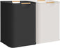 STORAGE MANIAC 2-Pack Large Laundry Hamper, 100L (26.4 Gal) Collapsible Laundry Basket with Bamboo Handles, Freestanding Waterproof Clothes Hamper for Bedroom, Dorm, Towels, Toys, Black+White