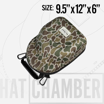 6th Sense Hat Chamber Case – Hard Shell Hat Carrier – Travel Storage Organizer for Structured Baseball Caps - Room for up to 8 Items (Retro 1974)