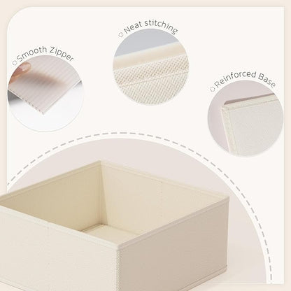 Drawer Organizer, 16 Pack Baby Dresser Organizer for Nursery, Foldable Closet Organizers and Storage Dresser Dividers for Clothes, Socks, Scarves, Ties (Beige)