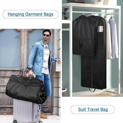 KIMBORA 60" Dress Garment Bags for Hanging Clothes Travel, Gusseted Garment Bags for Closet Storage with Handles for Long Gowns, Coats（3 Packs）