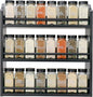 3 Tier Bamboo Spice Rack, Spice Rack Organizer, Seasoning Jars Rack Shelf Spice Organizer for Kitchen Counter or Wall Mounting, Spice Storage Holder with handles, Jars Not Included, Black