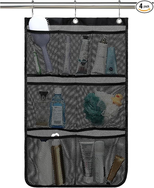 Fammart Mesh Shower Caddy Hanging, Quick-Drying Shower Organizer with 7 Pockets, Portable Bathroom Organizers and Storage for Shampoo, Soap, Loofah, Travel, and Cruise Essentials