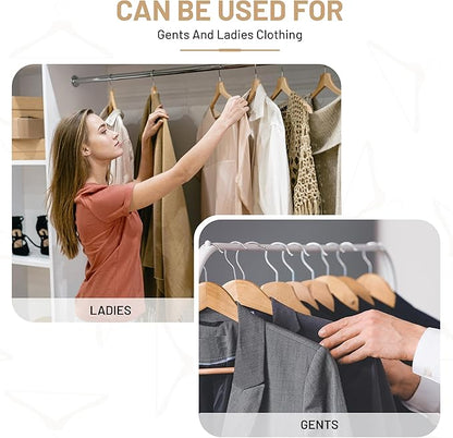 LUX Decor Wooden Hangers 30 Pack - Non-Slip Coat & Suit Hangers with 360° Swivel Hook, Smooth Finish, Heavy Duty Natural Color Clothes Hangers for Jacket, Shirt, Pants