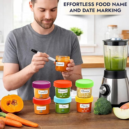 ARSUK 4 OZ Small Glass Containers with Lids (12 Pack) - Mini Glass Jars for Salad Dressing, To-Go Travel, Sauces, Spices, and Meal Prep - Reusable, Airtight, Leakproof, Microwavable and Freezer Safe